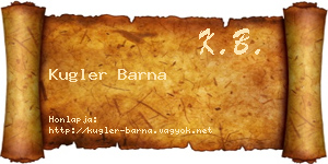 Kugler Barna névjegykártya
